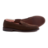 Alden Unlined Handsewn Penny Loafer in Dark Brown Suede with Flex Welt Leather Sole