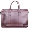 Frank Clegg x WJ & Co. Bound Edge Zip-Top Briefcase in Chocolate Tumbled Leather