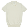 WJ & Co. Buttonless Polo in White Knitted Cotton