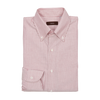 P. Johnson Shirt in Red Stripe Organic Cotton Oxford with Button Down Collar