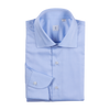 P. Johnson Shirt in Blue Cotton Twill with Spread Collar