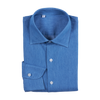 P. Johnson Shirt in Indigo Cotton Denim with Spread Collar
