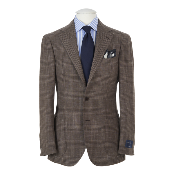 澳大利亚5历史结果走势 全网号码数据查询-Ring Jacket Sport Jacket 300F in Brown Glen Check Wool-Silk-Linen