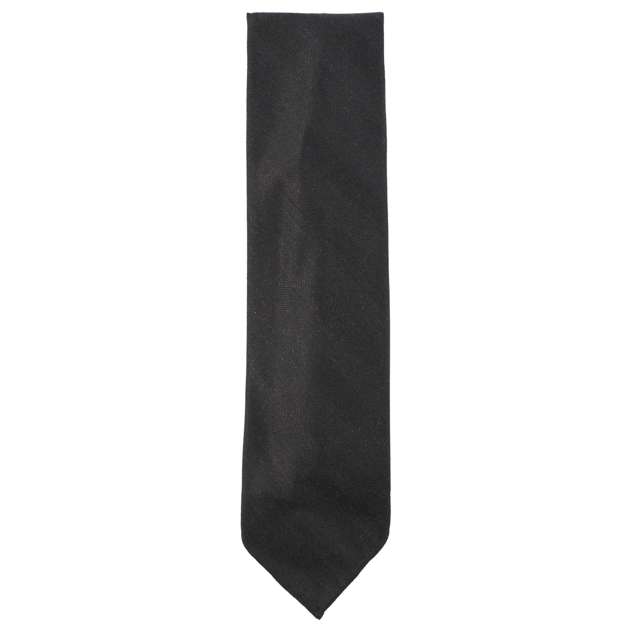 Vanda Tie in Chocolate Herringbone Wool